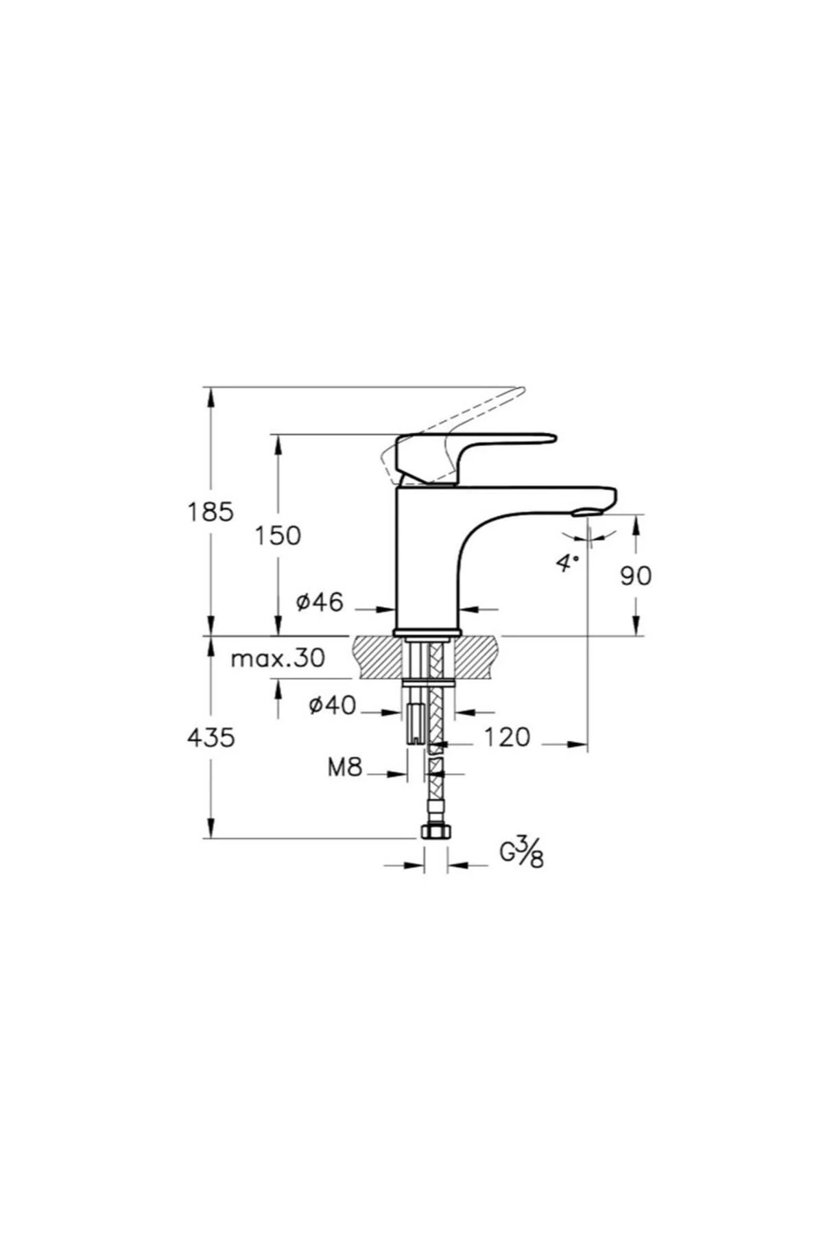 Root Round Lavabo Bataryası Fırçalı Nikel A4270534