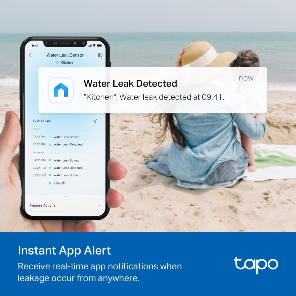 Tapo T300 | Akıllı Su Sızıntı Sensörü | IP67 Su Geçirmez | 90dB Alarm | Anlık Uygulama Bildirimi | Damlama ve Sızıntı Tespiti | Tapo Uyumlu | Kolay Kurulum