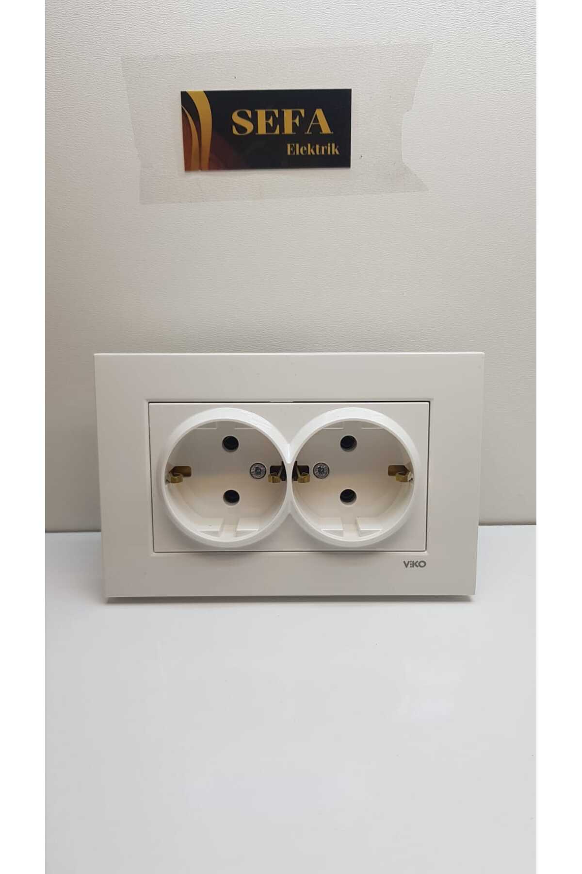 İKİLİ TOPRAKLI PRİZ SIVA ALTI ÇERÇEVELİ BEYAZ  KARRE SERİSİ