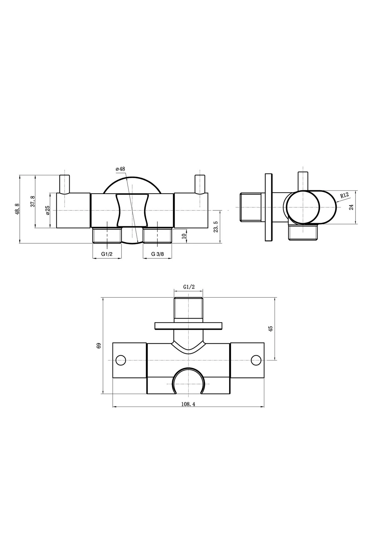 Çift Çıkışlı Çiftli Taharet Musluğu Askılı KDC108