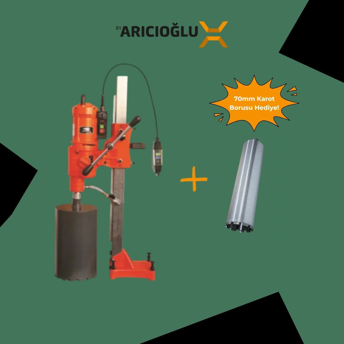 9300 Karot Makinası 4350 W Düz Sehpalı