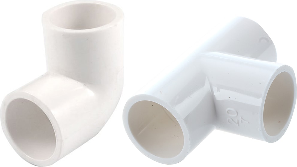20MM Pvc Tee 3 Yollu Su Borusu Tüp Adaptör Konnektörleri Beyaz 5 Adet & Dia 90 Açı Derece Dirsek Konnektörü 5 Adet