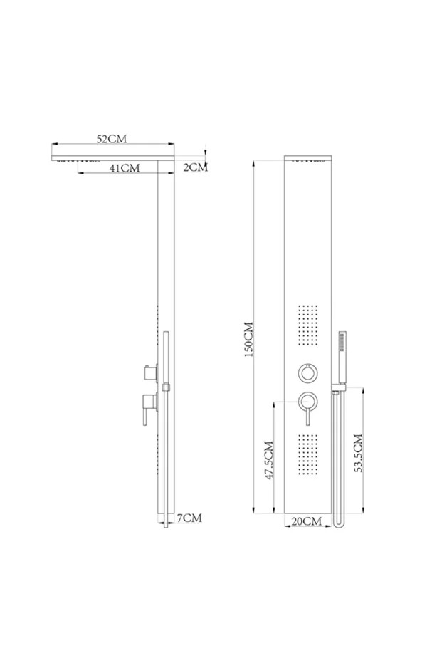 Idea Duş Paneli Siyah 440492