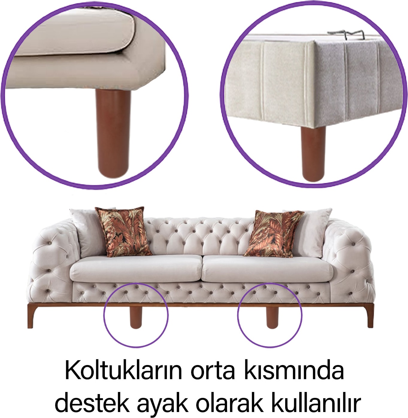 4 Adet Ayarlı Destek Ayağı 13 x 19 cm Kahverengi Gizli Ayak Mobilya Kanepe Baza Koltuk Dolap Tv Ünitesi