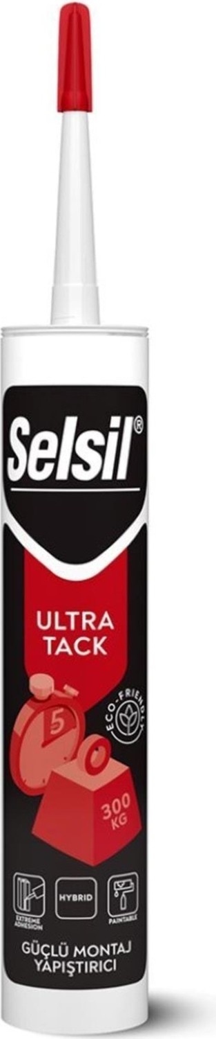 Güçlü (300 Kg' A Kadar Ağılık Taşır) ve Hızlı Kuruyan Ultra Tack Beyaz Silikon 290 ml
