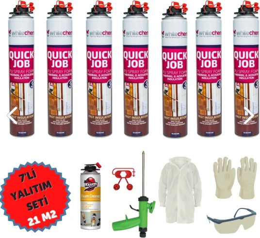 Poliüretan Isı ve Ses Yalıtım Köpük 7ADETX930GR+1 Tabanca+1 Temizleyici Sprey