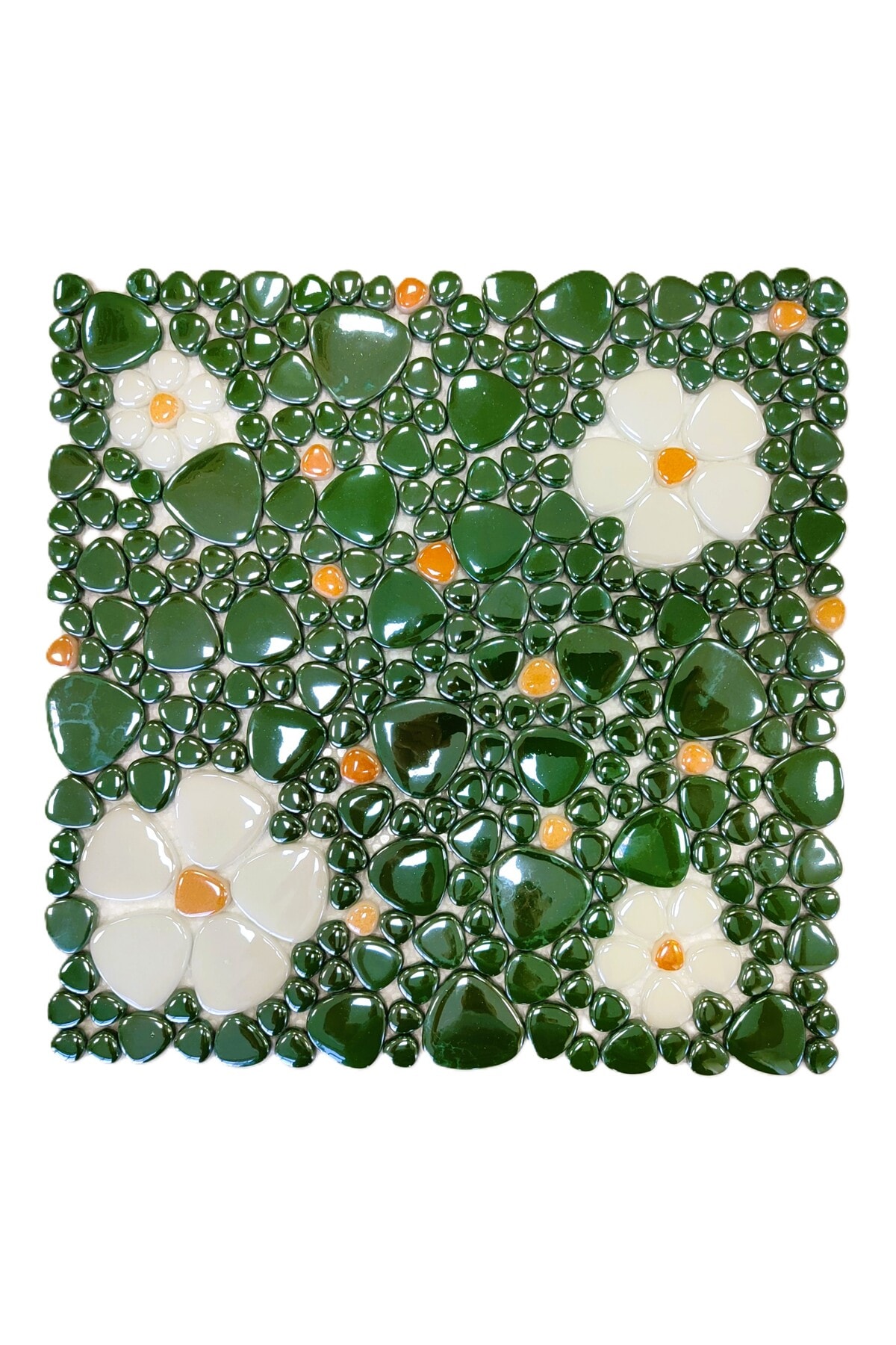 Mutfak, Banyo, Havuz, ve tüm yüzeyler için Çiçek desenli Cam Mozaik (5 File=0.5m2 Fiyatıdır)