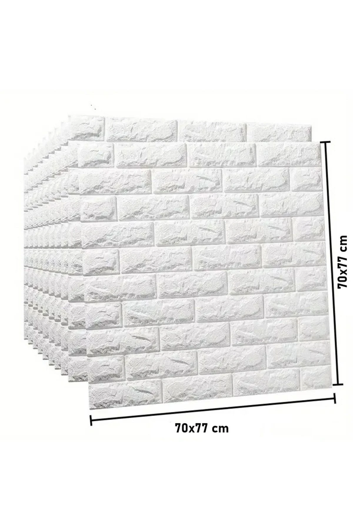 Yeni Baskı* Kendinden Yapışkanlı Duvar Kağıdı Esnek Köpük Paneli 3d Boyutlu Desen Beyaz 70x77
