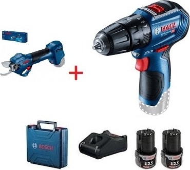 Gsr 120-LI 12 Volt 2.0 Ah Çift Akülü Vidalama (Matkap) +  Pro Pruner Akülü Dal Budama Makası