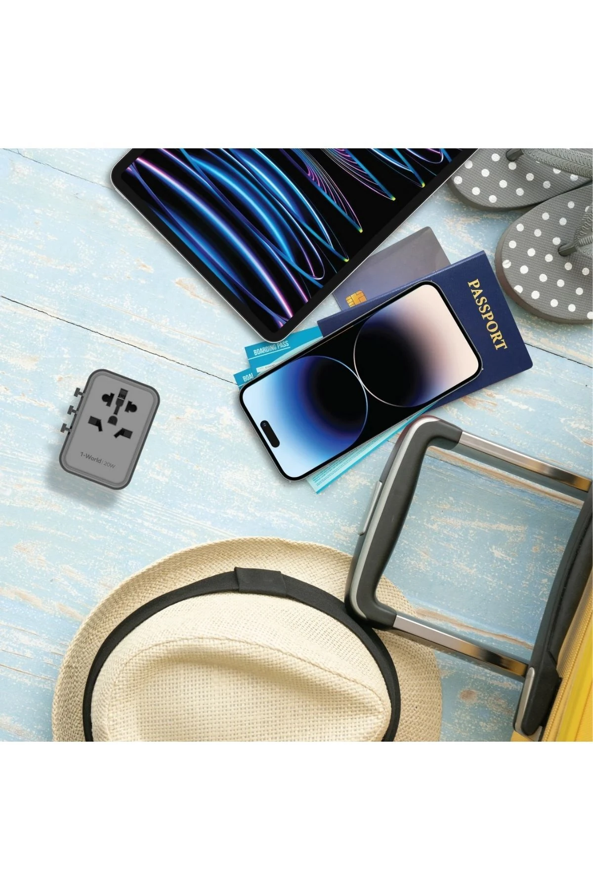 20W 1-World 5-Port AC Seyahat Piriz Dönüştürücü Charger (BLACK)