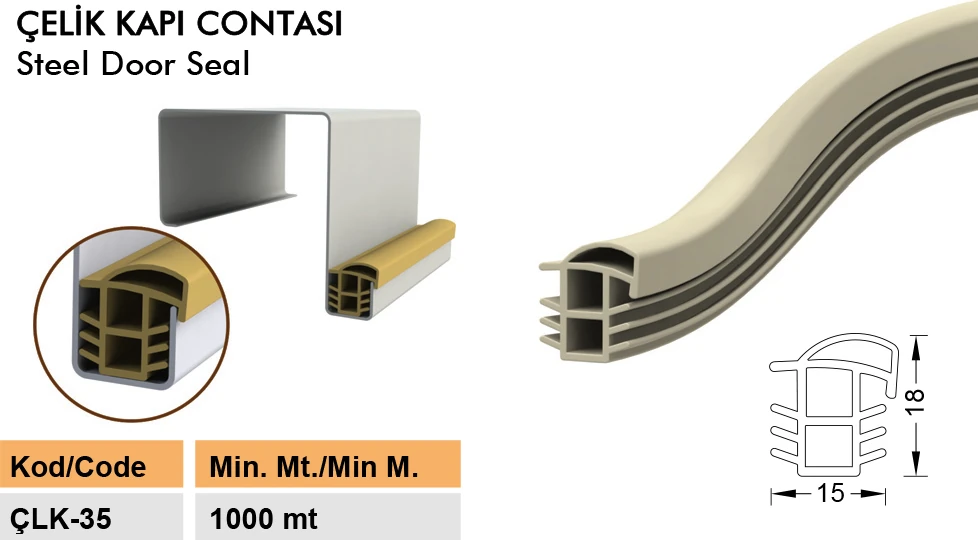 Çelik Kapı Fitili Krem 6 Metre Çelik Kapı Kasa - Fitili Ürün Kodu- Çlk-35