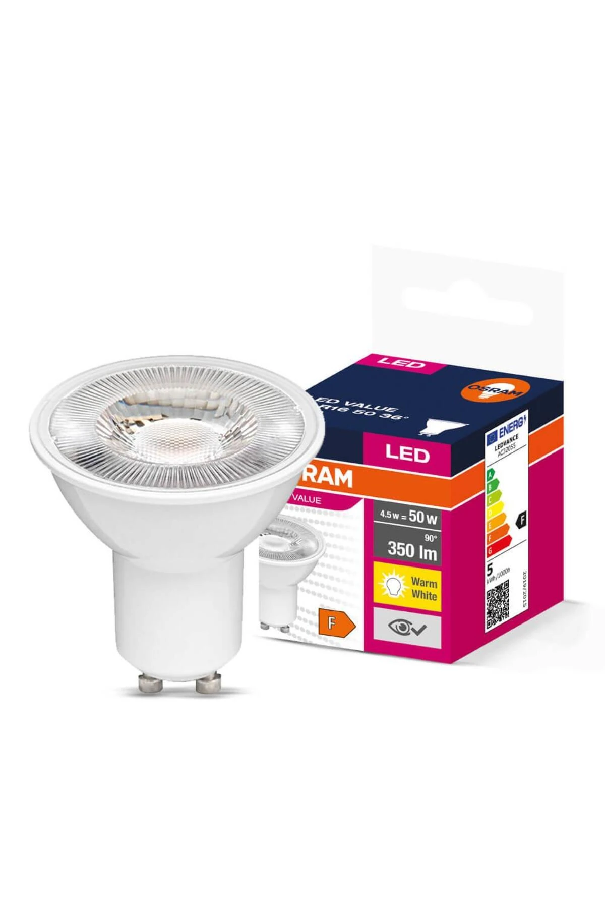 Led Value Par16 4.5w Gu10 3000k Sıcak Beyaz Ampul 10 Adet