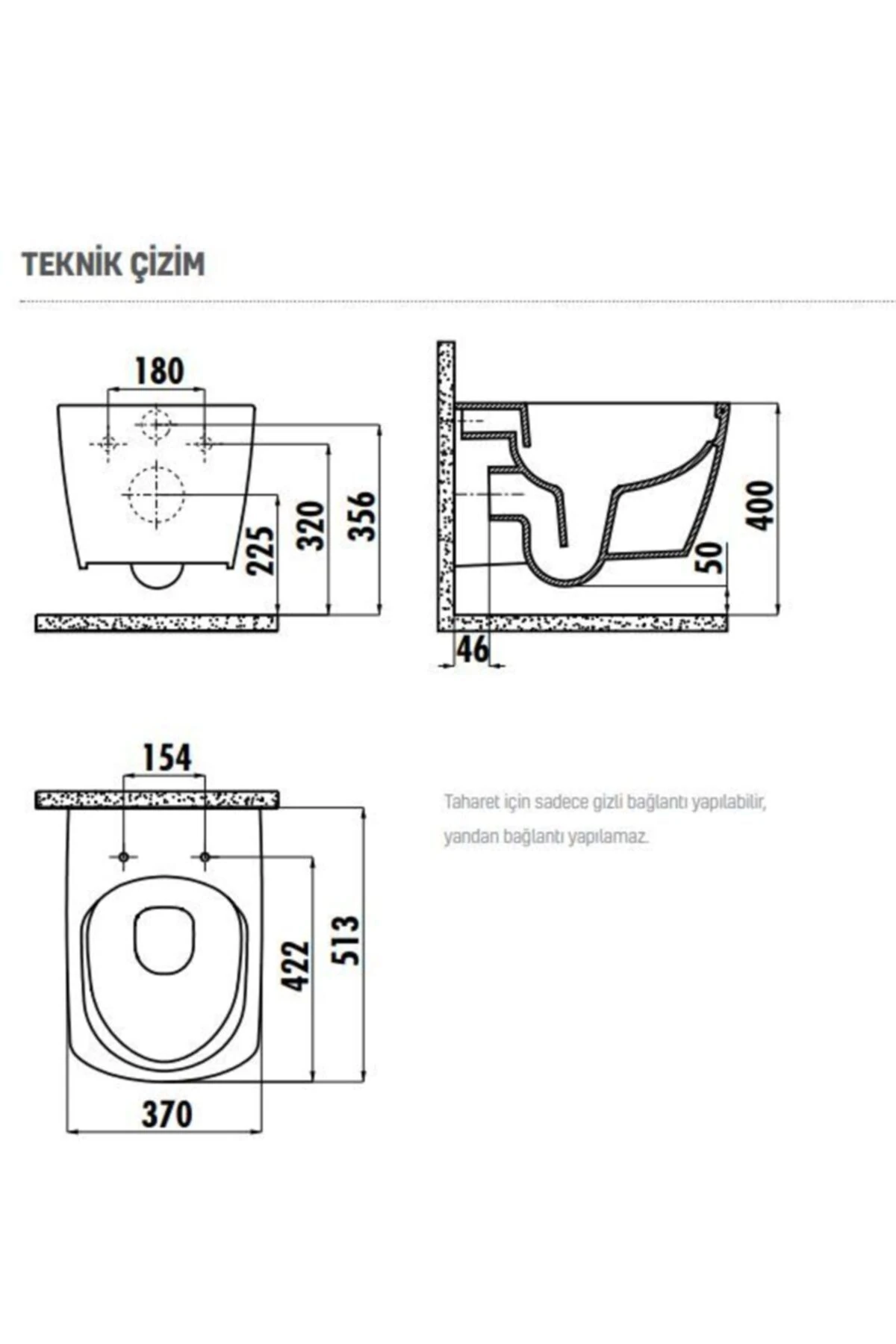 Elegant Rim-Off Kanalsız Asma Klozet Ve Kapak Beyaz Eg321