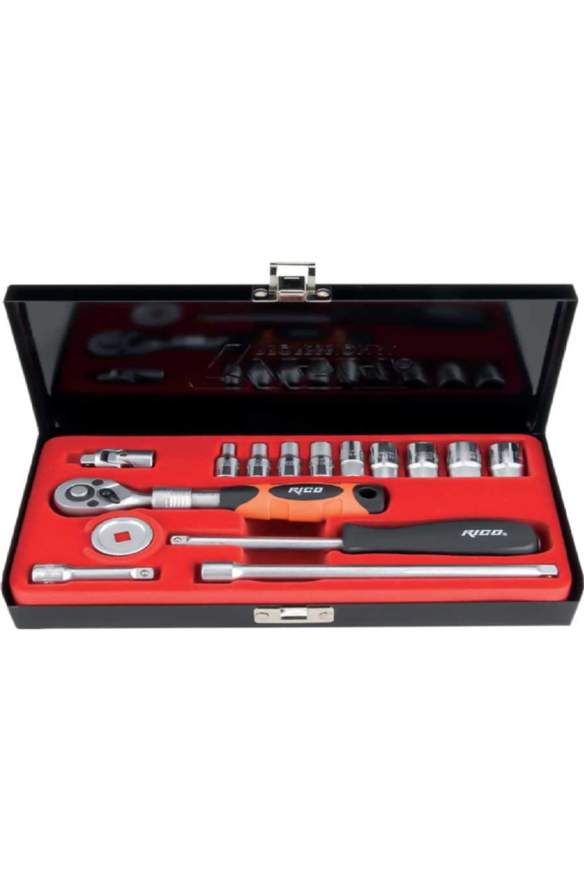 RİCO 006-RC1017 16PC 1/4” Lokma S. 4-13mm Uzatmalı Cırcır Kollu