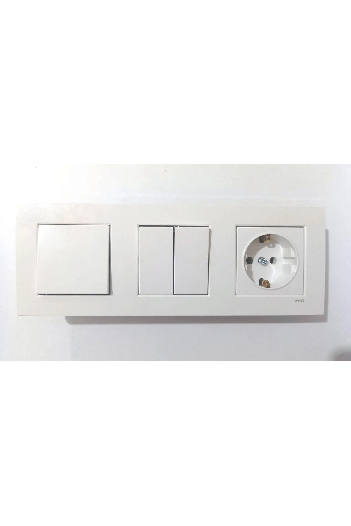 KARRE BEYAZ KOMİTATÖR (İKİLİ ANAHTAR) , ANAHTAR ,PRİZ 3LÜ SET