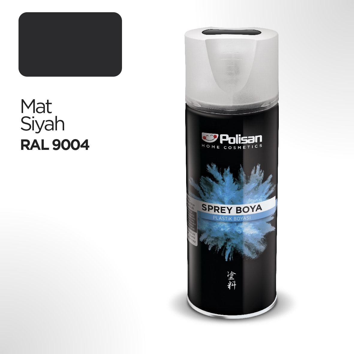 Plastik Yüzey Mat Siyah Sprey Boya 400 ml - RAL 9004