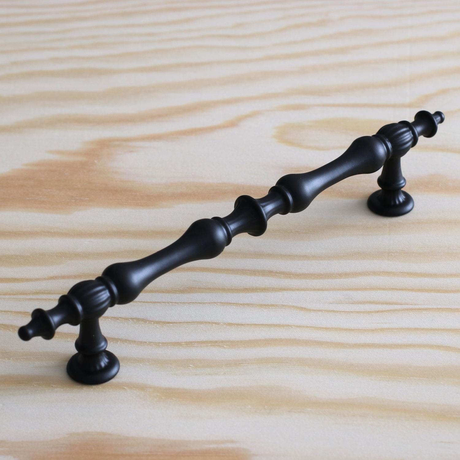 Şehzade Kulp Mobilya Mutfak Dolabı Çekmece Dolap Kulpları Kapak Kulpu Kulbu Siyah 128 mm Metal