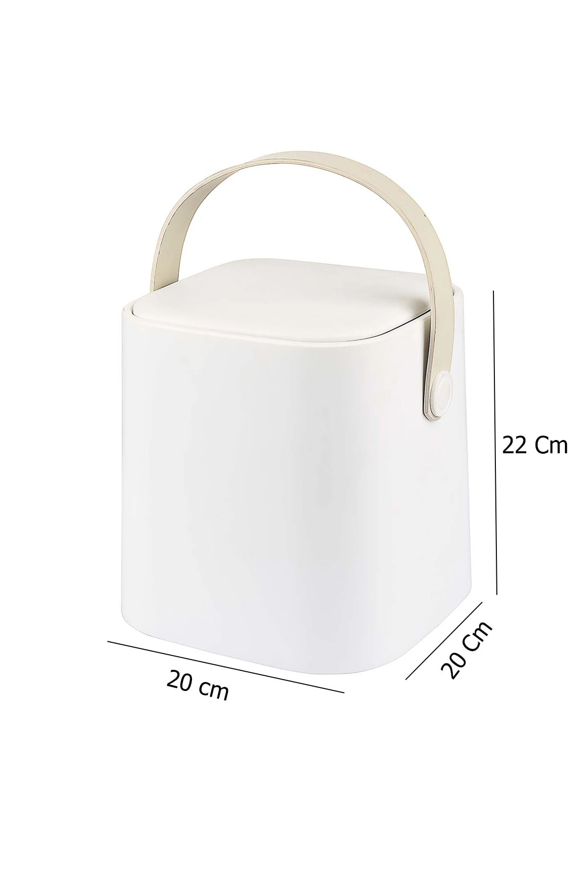 Tutma Saplı Iç Kovalı Tezgah Üst Mutfak Çöp Kovası 4 Lt - Beyaz