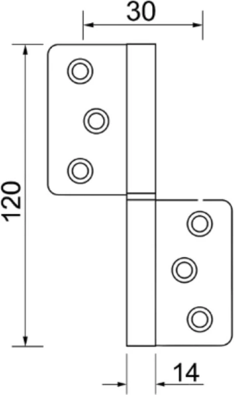 12 cm Siyah Çelik Yönsüz Cırtlı Kapı Menteşesi