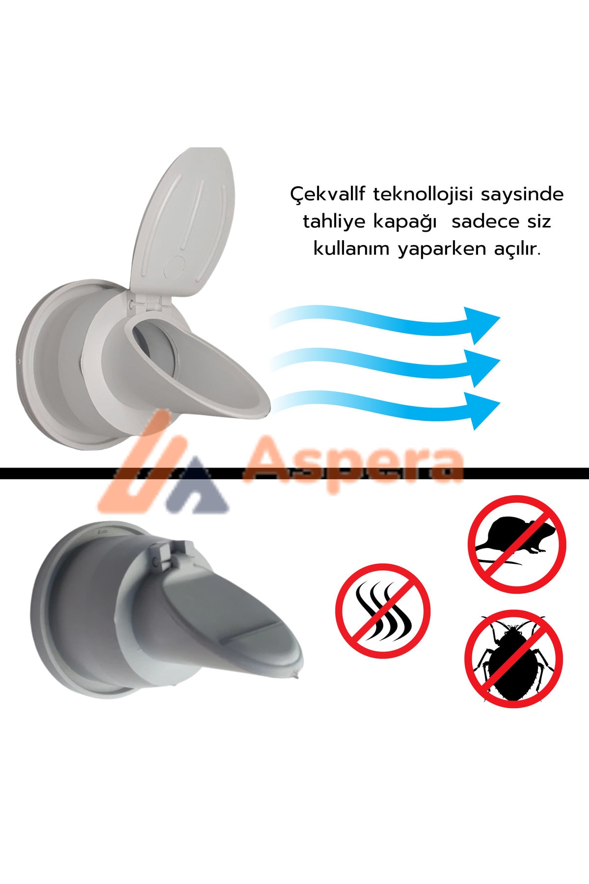 Koku Önleyici  Çekvalfli Adaptör ContaØ50    Lavabo & Eviye Gideri için