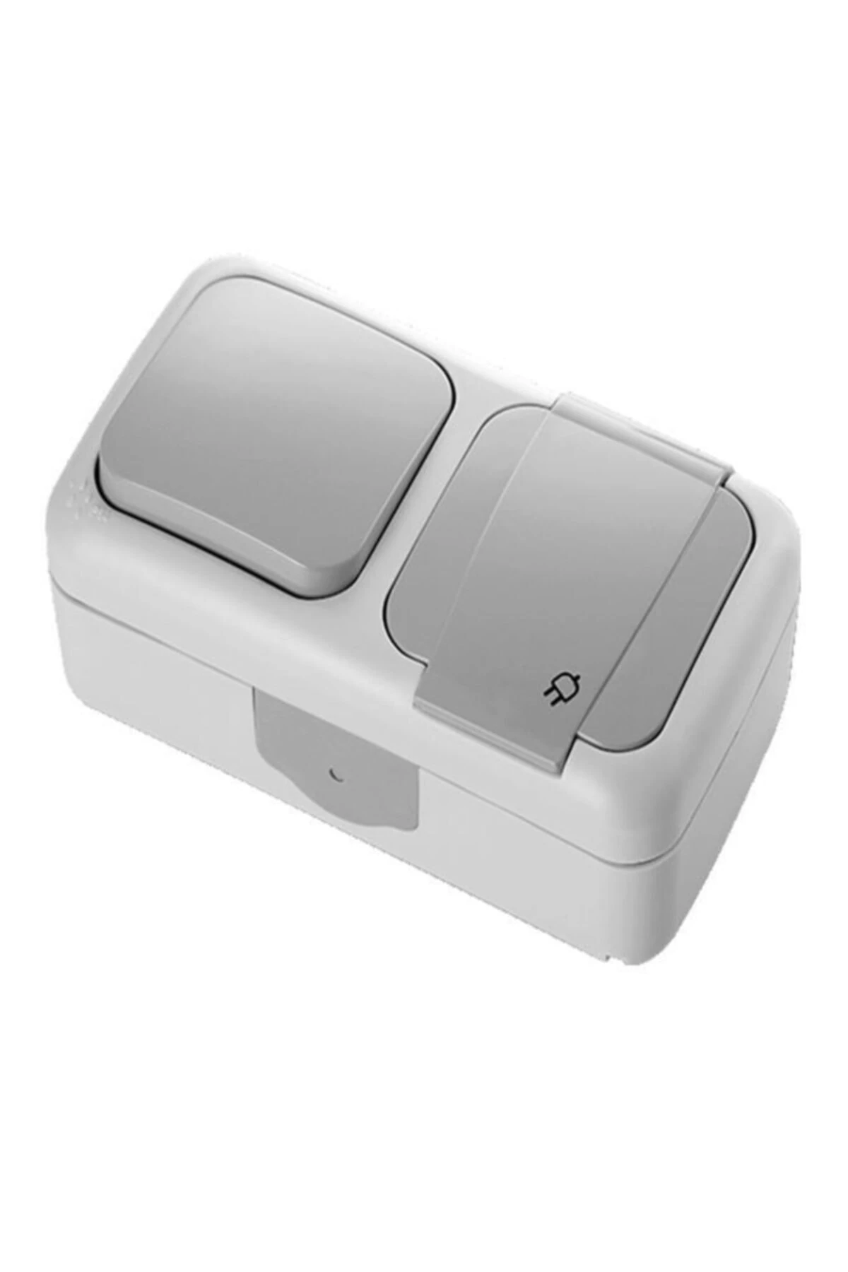 Palmiye Kombine Sıvaüstü Anahtar Topraklı Priz Suya Dayanıklı