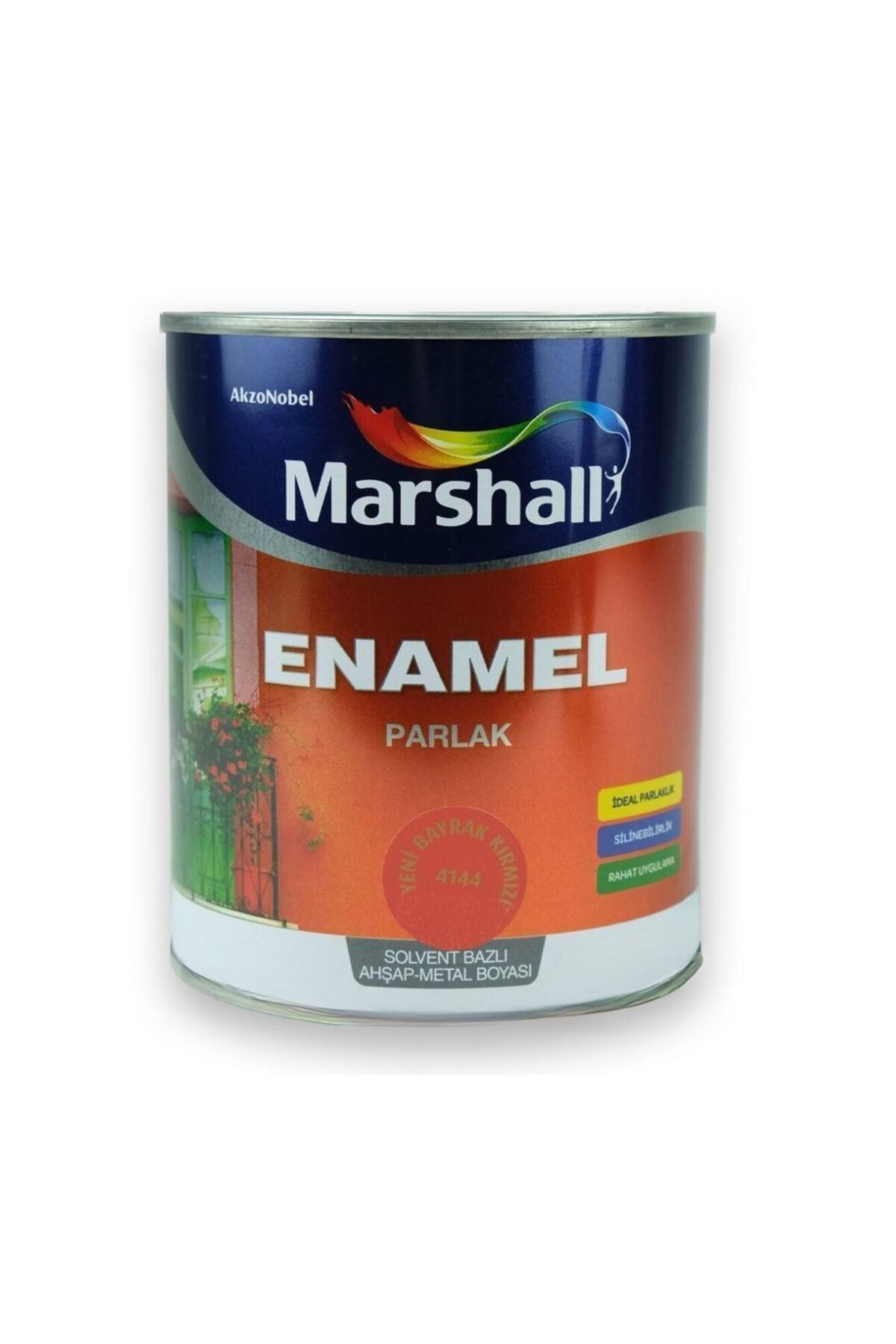 Enamel Parlak Ahşap Metal Boyası Bayrak Kırmızı 2,5 L