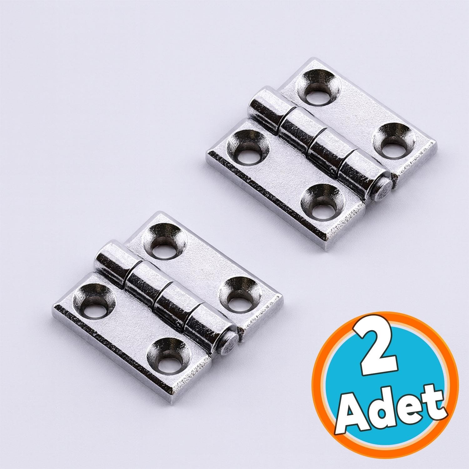 2 Adet Yaprak Menteşe Metal 30X30 mm Gümüş Krom Kapi Pencere Dolap Mobilya Kapak Menteşe Bağlantı
