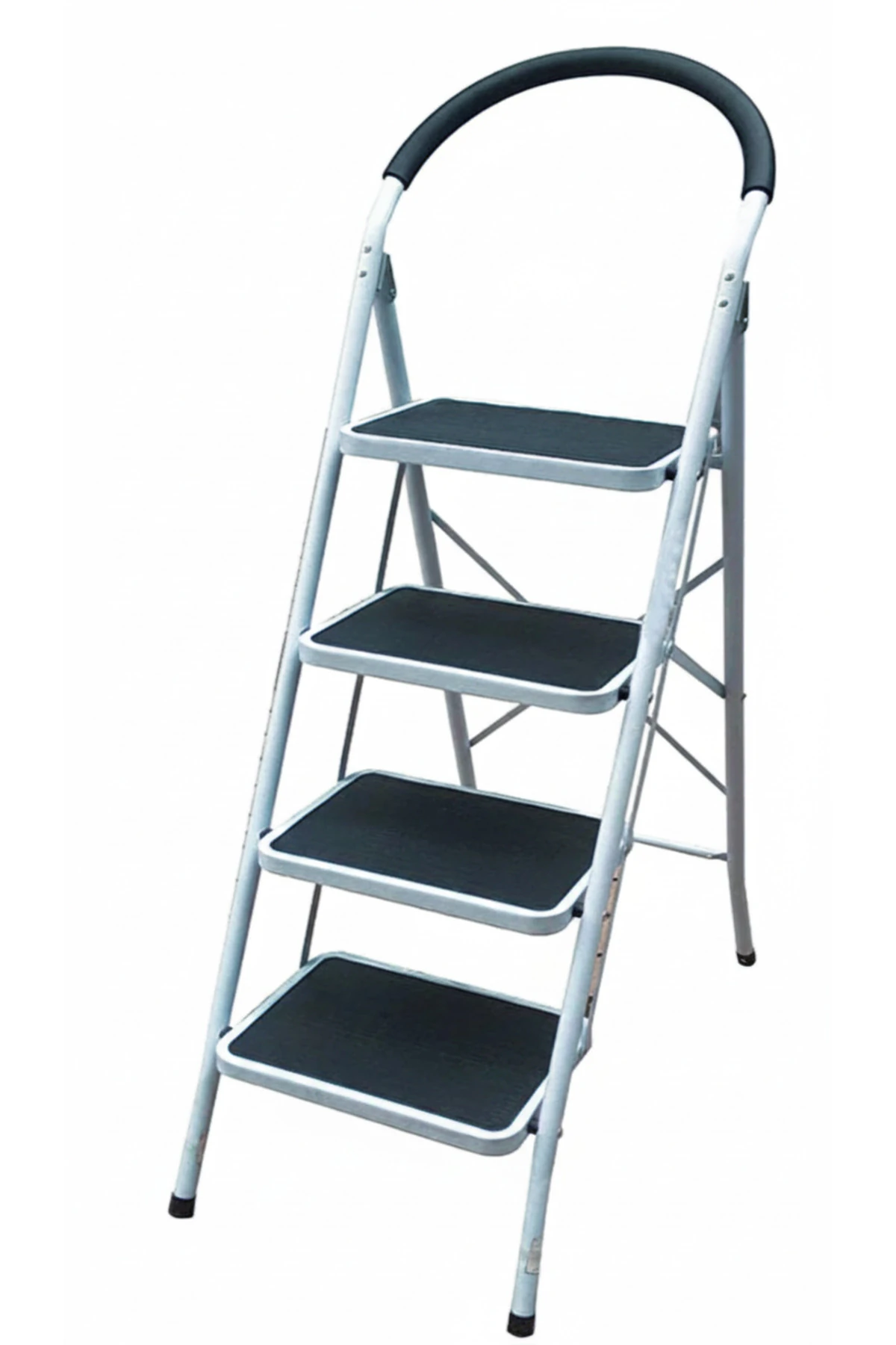 4 Basamaklı Katlanabilir Geniş Merdiven – 150 kg Taşıma,