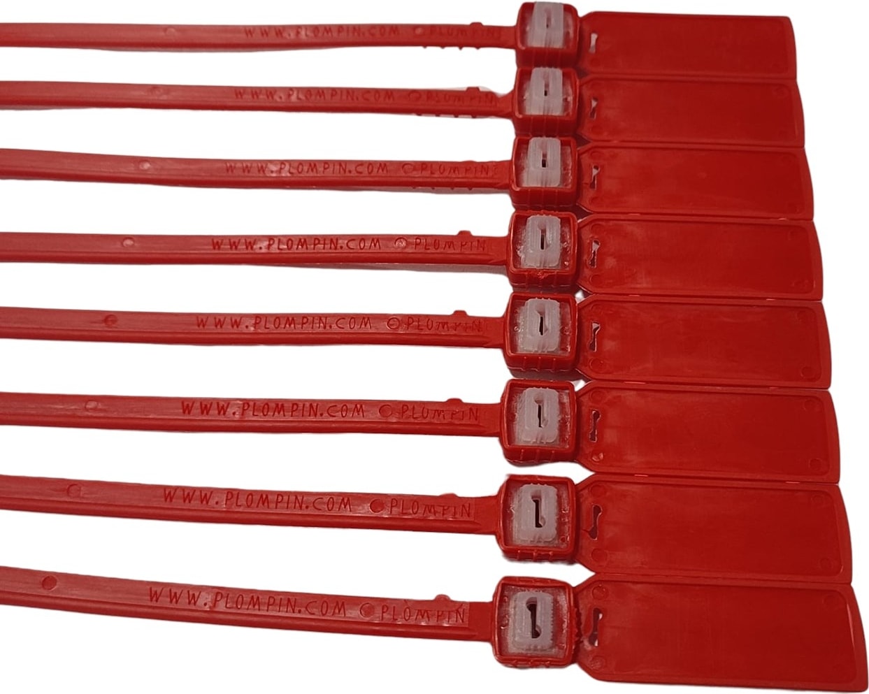 Senkronseals Metal Klipsli Plastik Kayış Mühür Kırmızı Sıra Numaralı- 360MM / 100 Adet