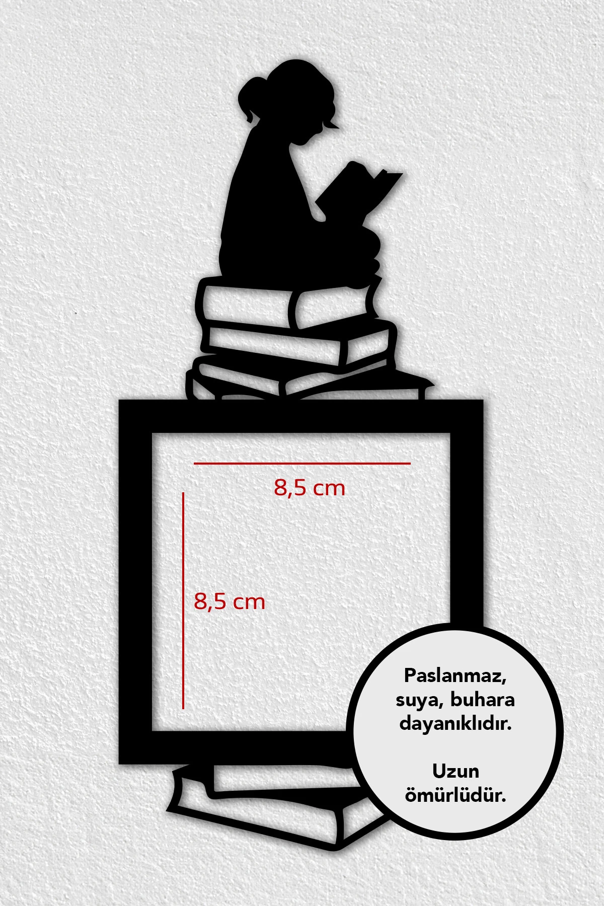Kitap Okuyan Kız Temalı Dekoratif Duvar Priz Anahtar Çerçevesi Tablo