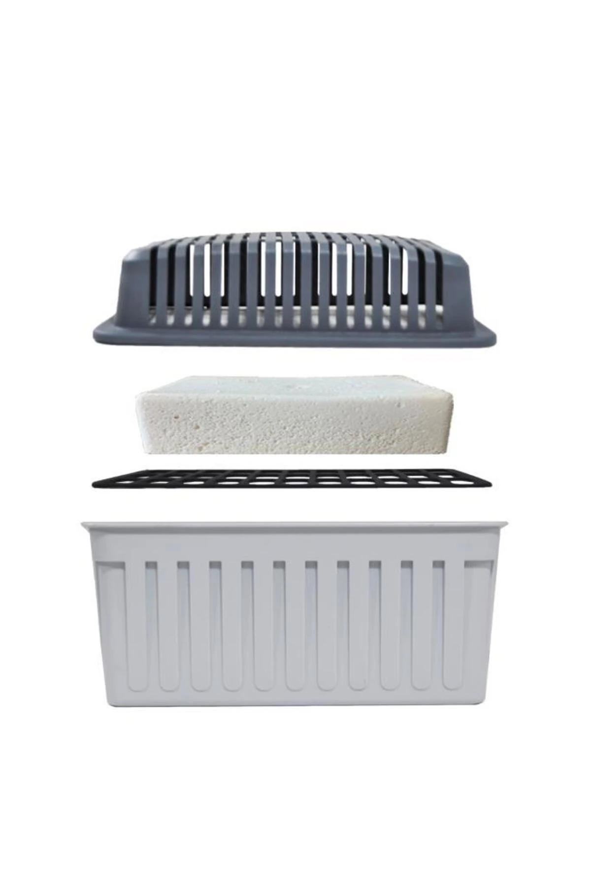 Gri Kapaklı Dikdörtgen 1 Kilogram, Naturel Kokusuz - Nem Alıcı Aparat + Tablet