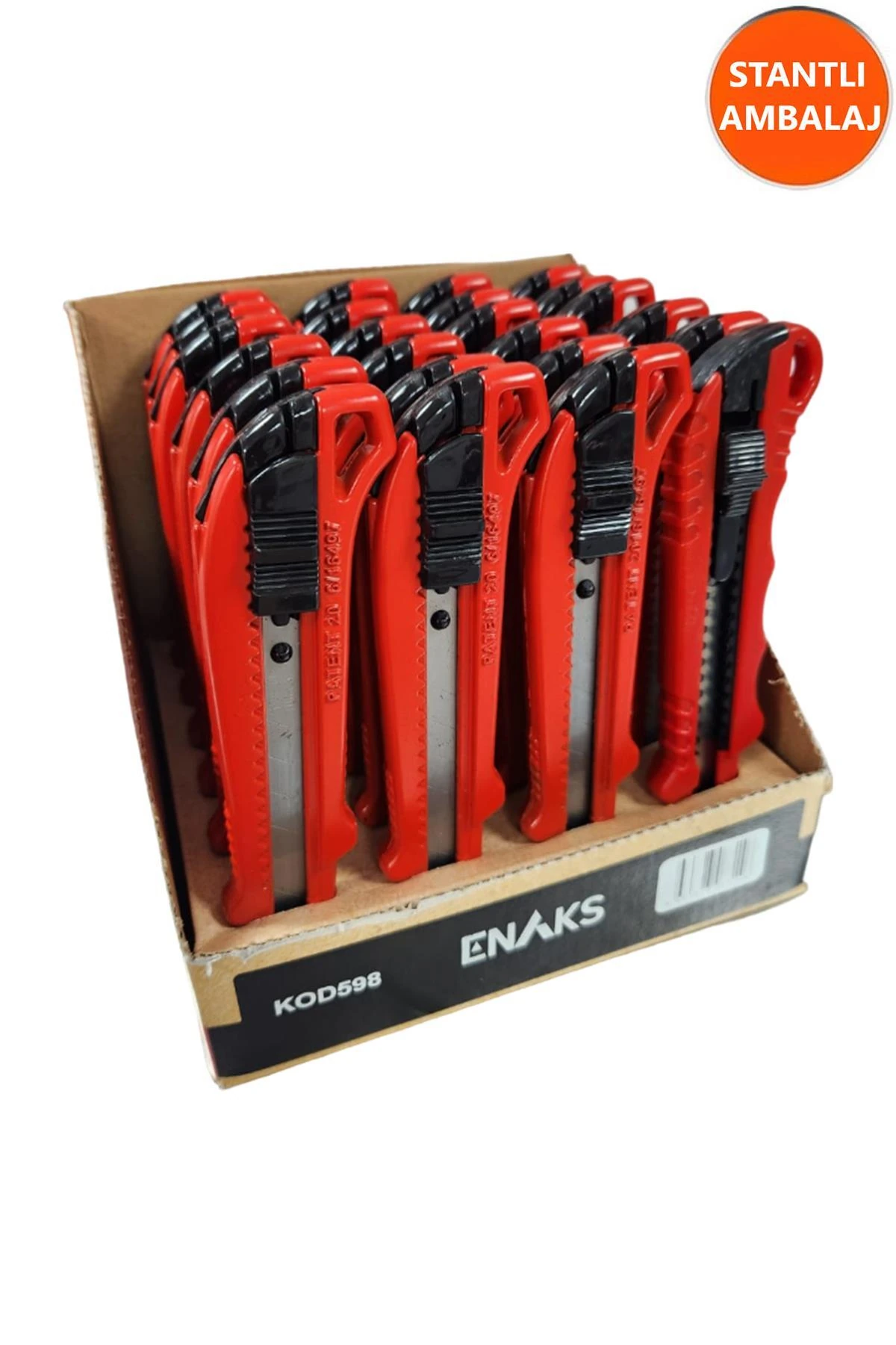 Topalak Ticaret  Metal Maket Bıçağı 24 Adet Kırmızı Metal Gövdeli Kırılmaz Orion Maket Bıçağı