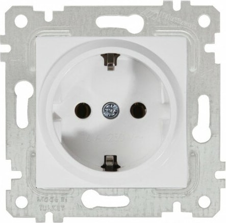 Topraklı Priz Rita Natural Beyaz 2200 600 0201 Çerçeve Hariç