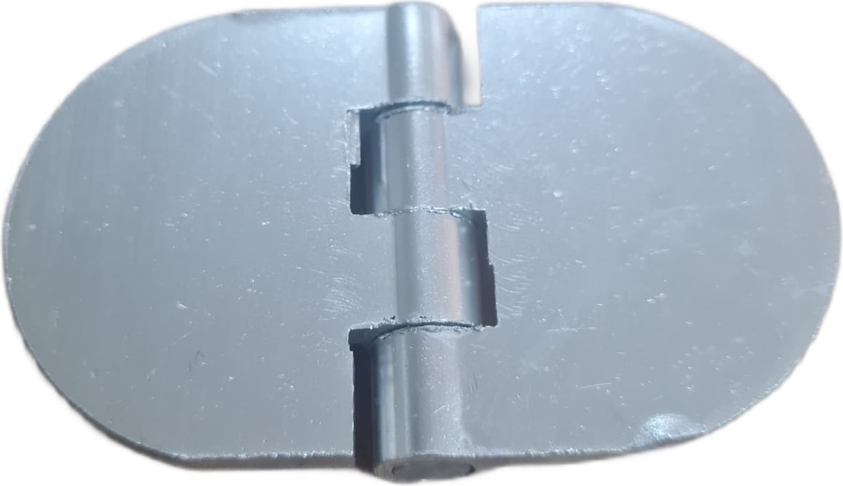 Yaprak Menteşe Oval Alüminyum Gümüş Renk 40X68 mm | 3,3 mm Kalınlık | 5 Adet