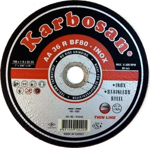 Thınlıne Inox Kesme mm Aa 36 R BF80 180 mm x 1,9 mm x 22 mm