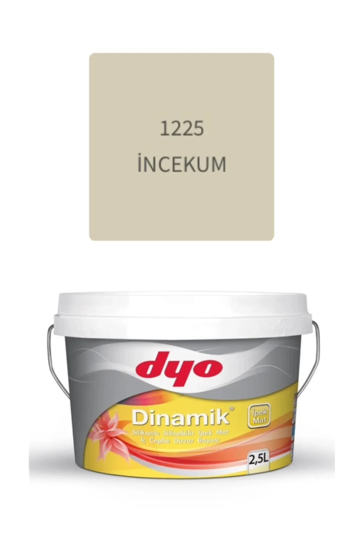 Dyo Dinamik Silikonlu Silinebilir Ipek Mat Iç Cephe Boyası 2,5 Lt Ince Kum