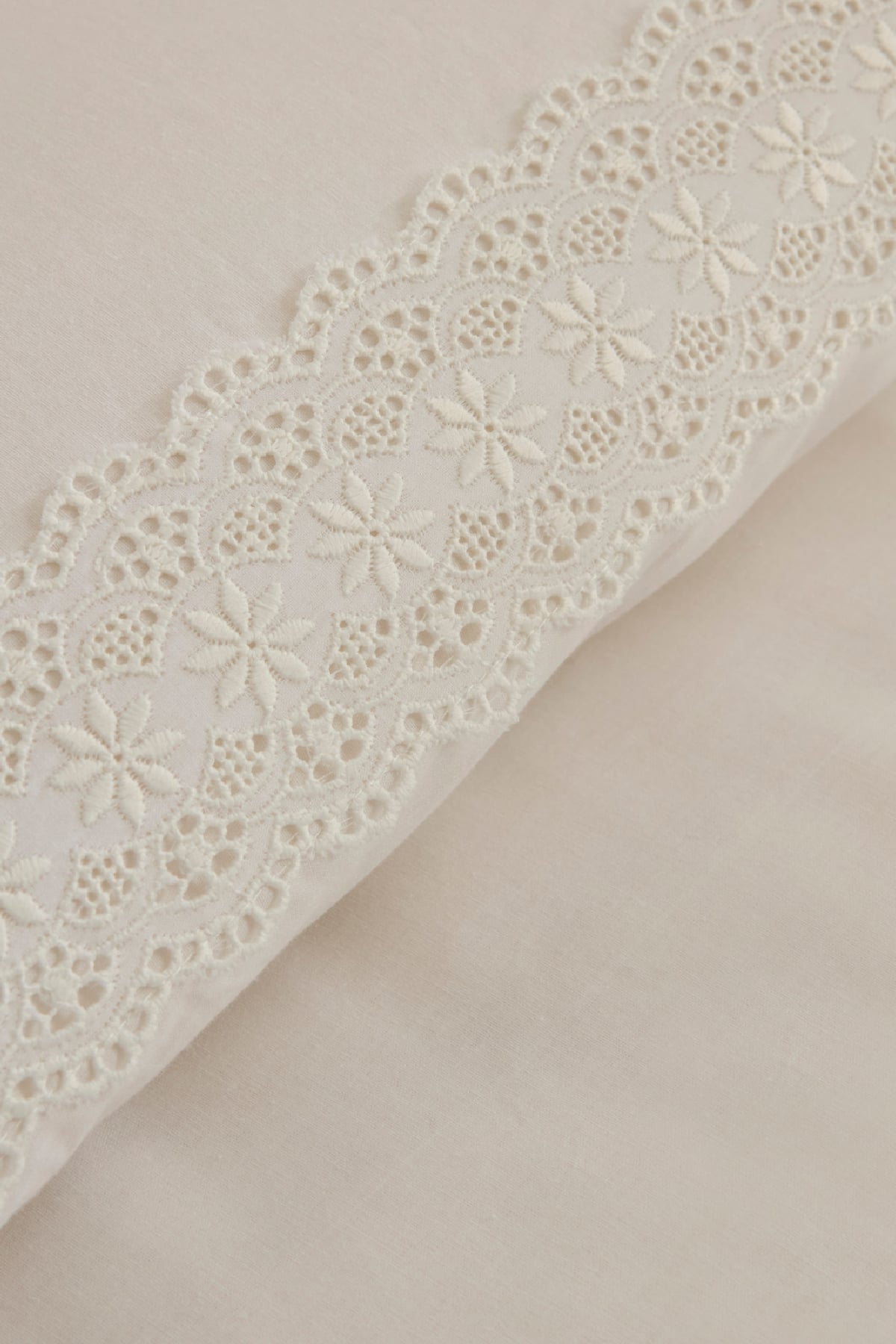 White Coll Eloras %100 Pamuk Çift Kişilik Nevresim Takımı Beyaz