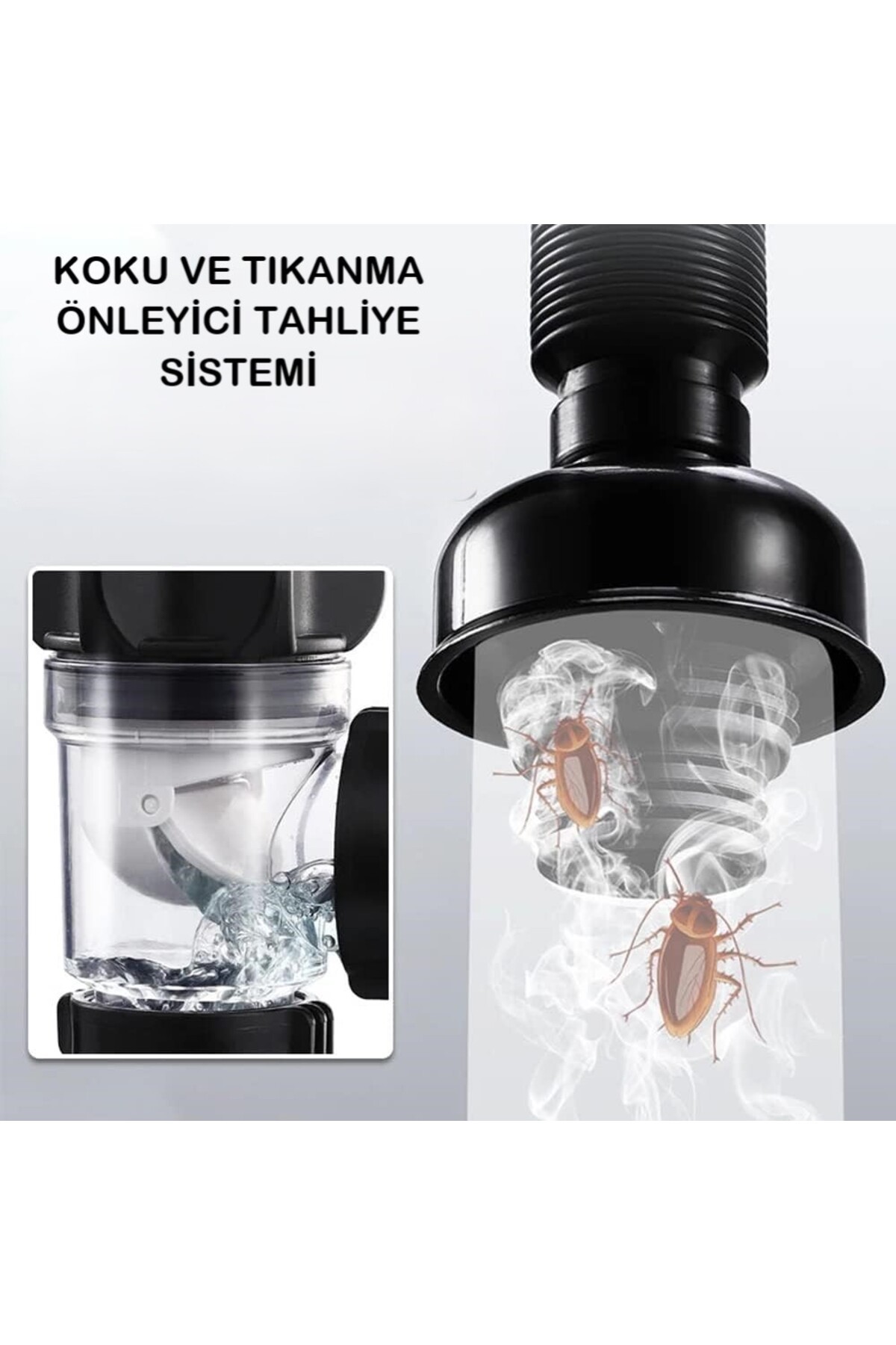 Mutfak ve Banyo İçin Koku ve Tıkanma Önleyici Lavabo Gider Borusu  Hızlı Tahliye Sağlam ve Dayanıklı