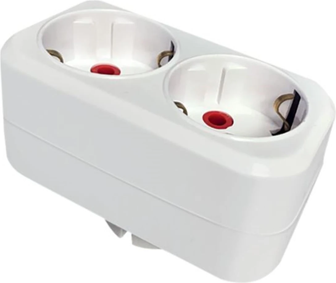 Mutlusan Ikili Topraklı Fiş-Priz Düz Tip Beyaz (001 170 033006 00 00)