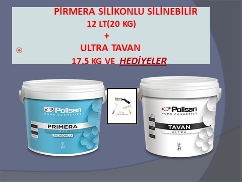 Primera Silikonlu Iç Cephe 12LT (20KG)+POLİSAN Utlra Tavan 17.5 kg ve Hediyeler