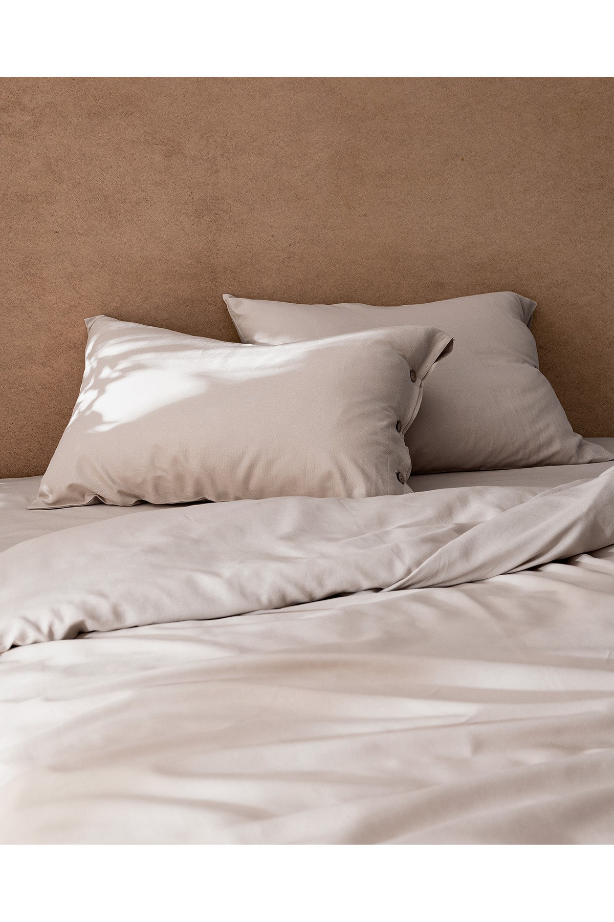 Songe King Size %100 Pamuk Chambre Nevresim Takımı - Taş