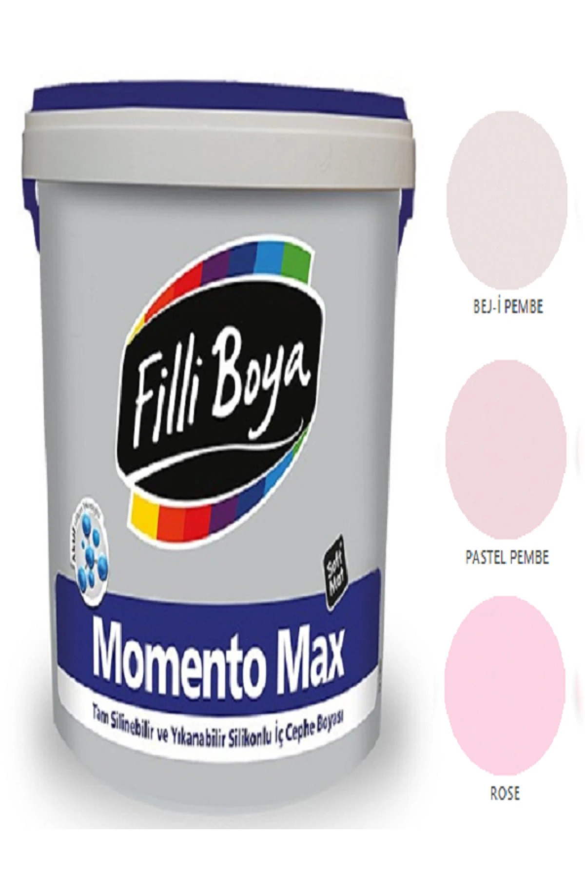 Filli Momento Max Tam Silinebilir Yıkanabilir Silikonlu Mat Boya 7,5lt (bej-i Pembe)