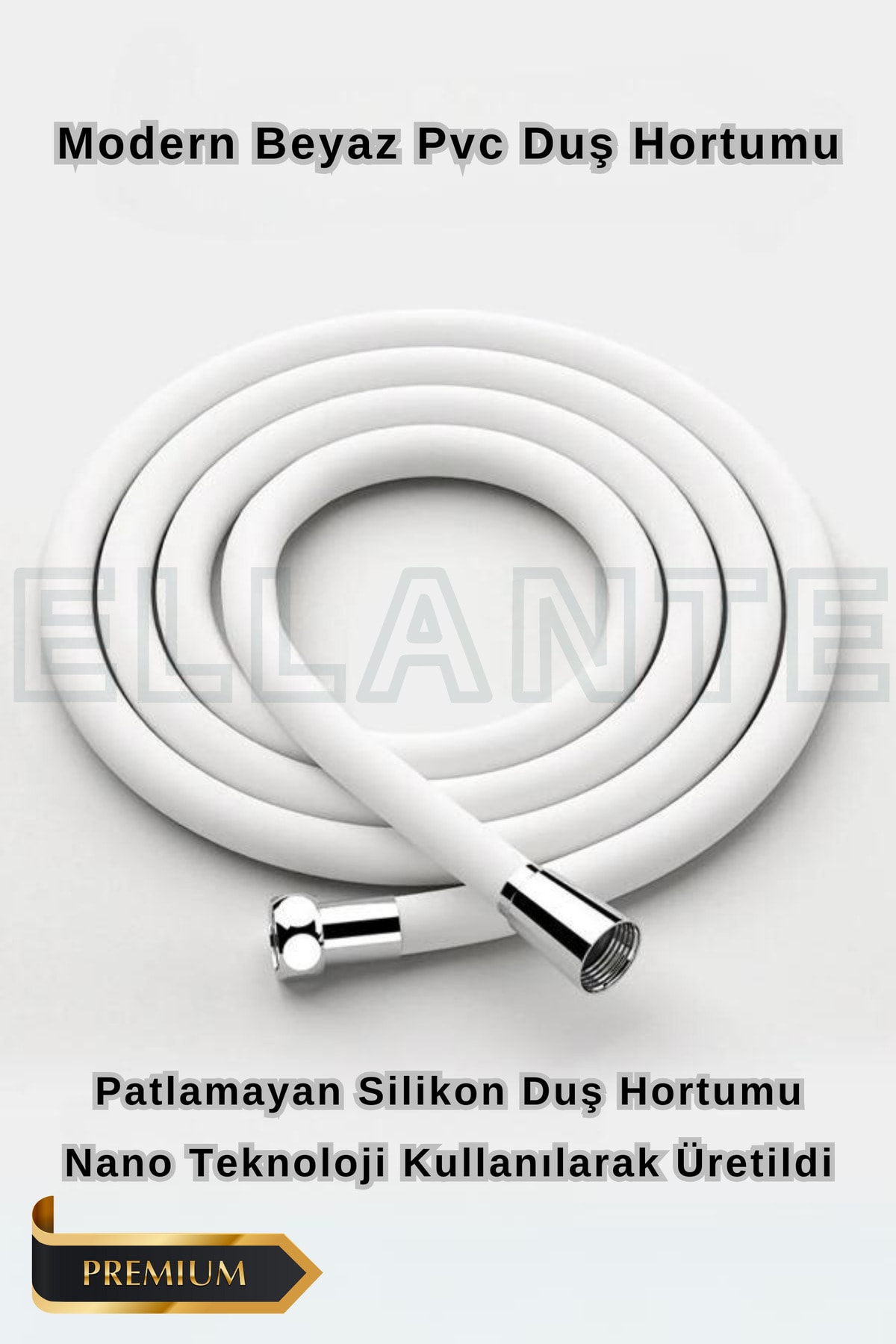 150cm Modern BEYAZ Pvc Duş Hortumu, Esnek Ve Patlamaya Dayanıklı - Paslanmaz Banyo Hortumu