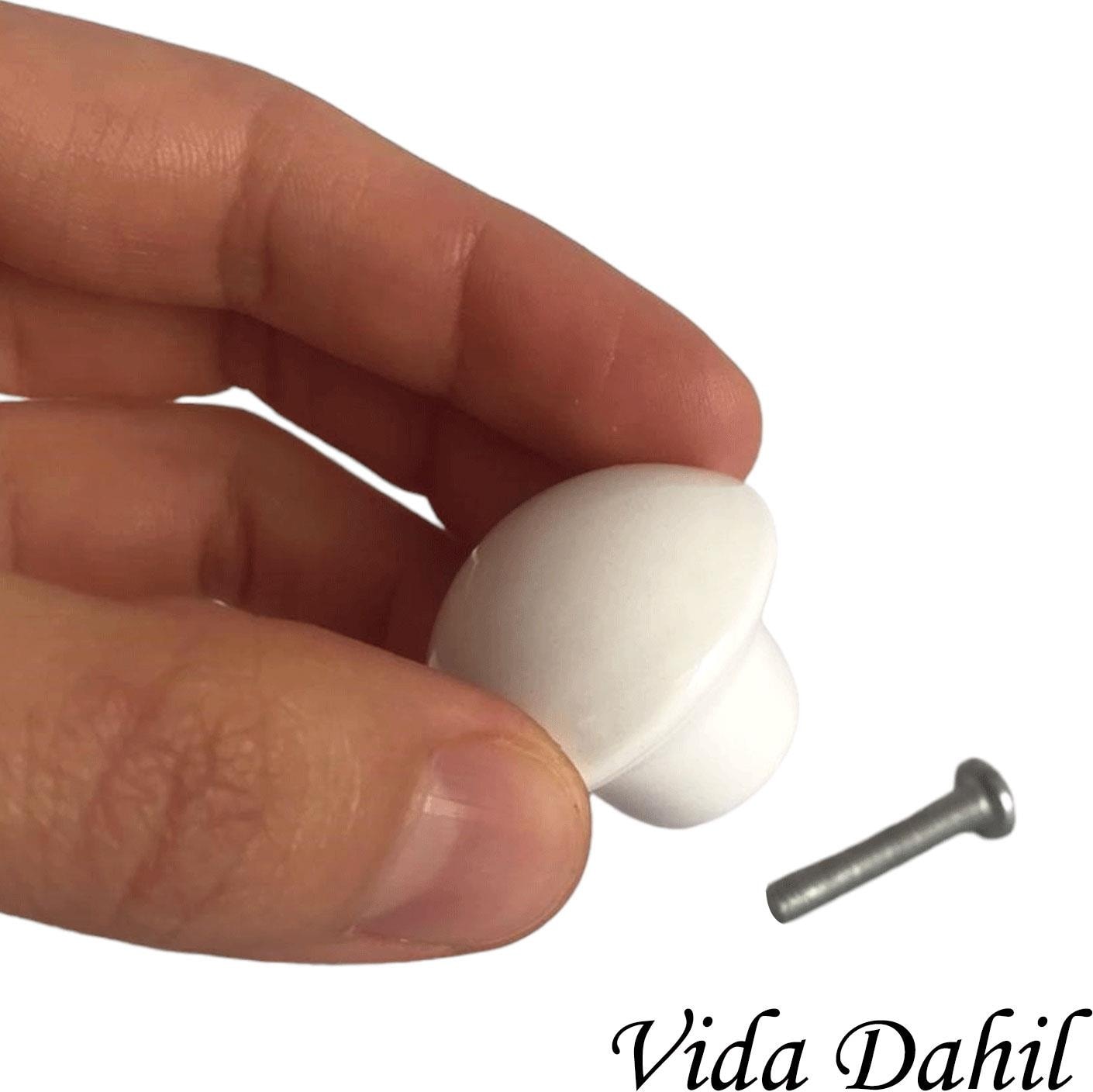 8 Adet Beyaz Mantar Düğme Kulp Mobilya Çekmece Dolap Kapak Kulbu Metal Kulp Aksesuarları Vidalı