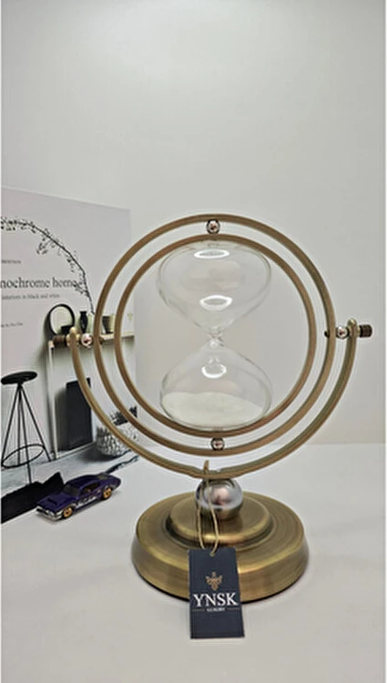 Eskitme Metal Hareketli Kum Saati Zarif Vintage Tasarım ile Evinizi Süsler