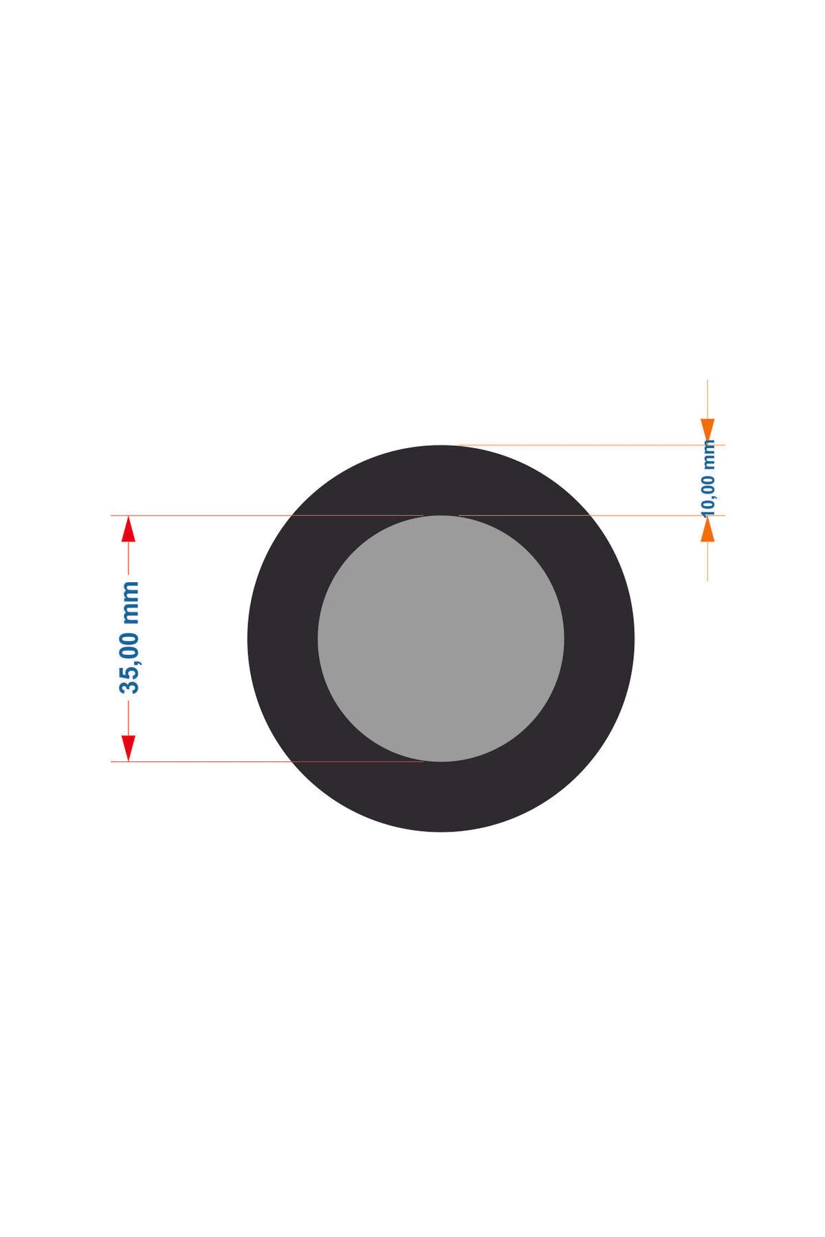 35/10 Folyolu Polietilen Yalıtım Borusu 3 Adet -Toplam 6 mt