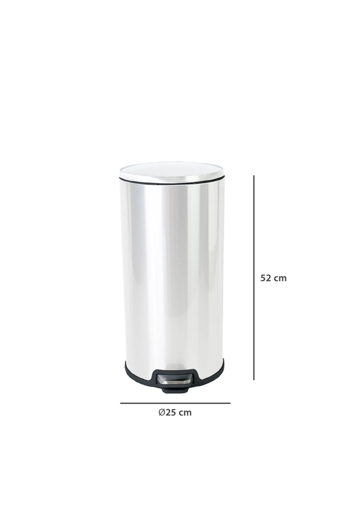 Cigo Pedallı Mutfak Banyo Çöp Kovası 20 Lt Beyaz-İç Kısım Siyah
