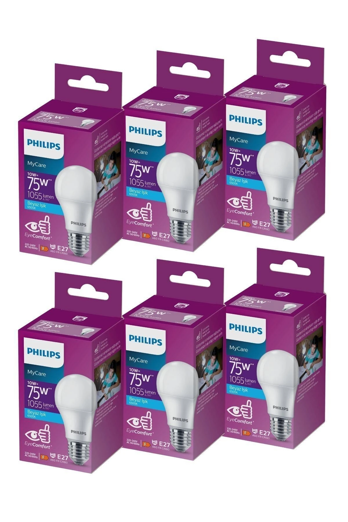 Led 10-75w Ampul 6500k Beyaz Işık 6lı