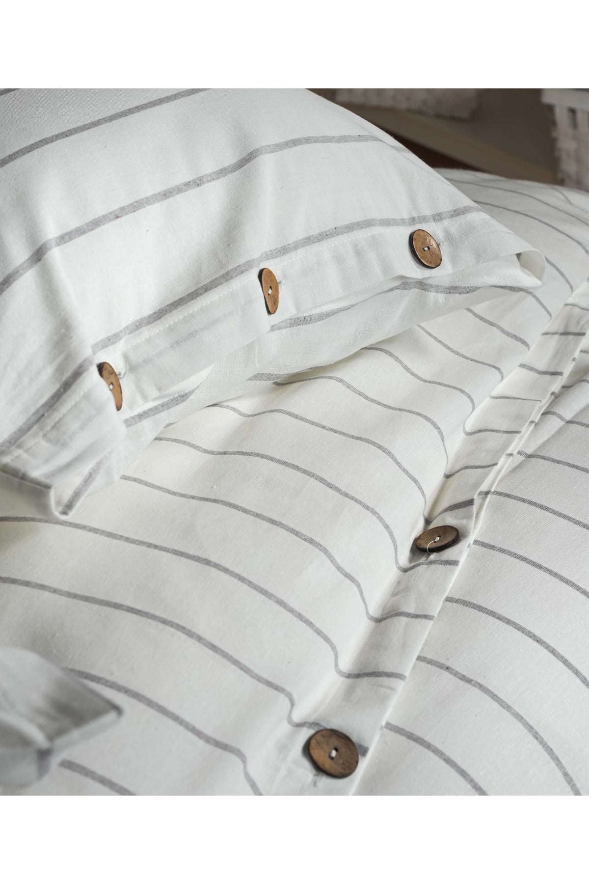 Cotton Collection Tek Kişilik Çizgili Nevresim Seti Rayuna
