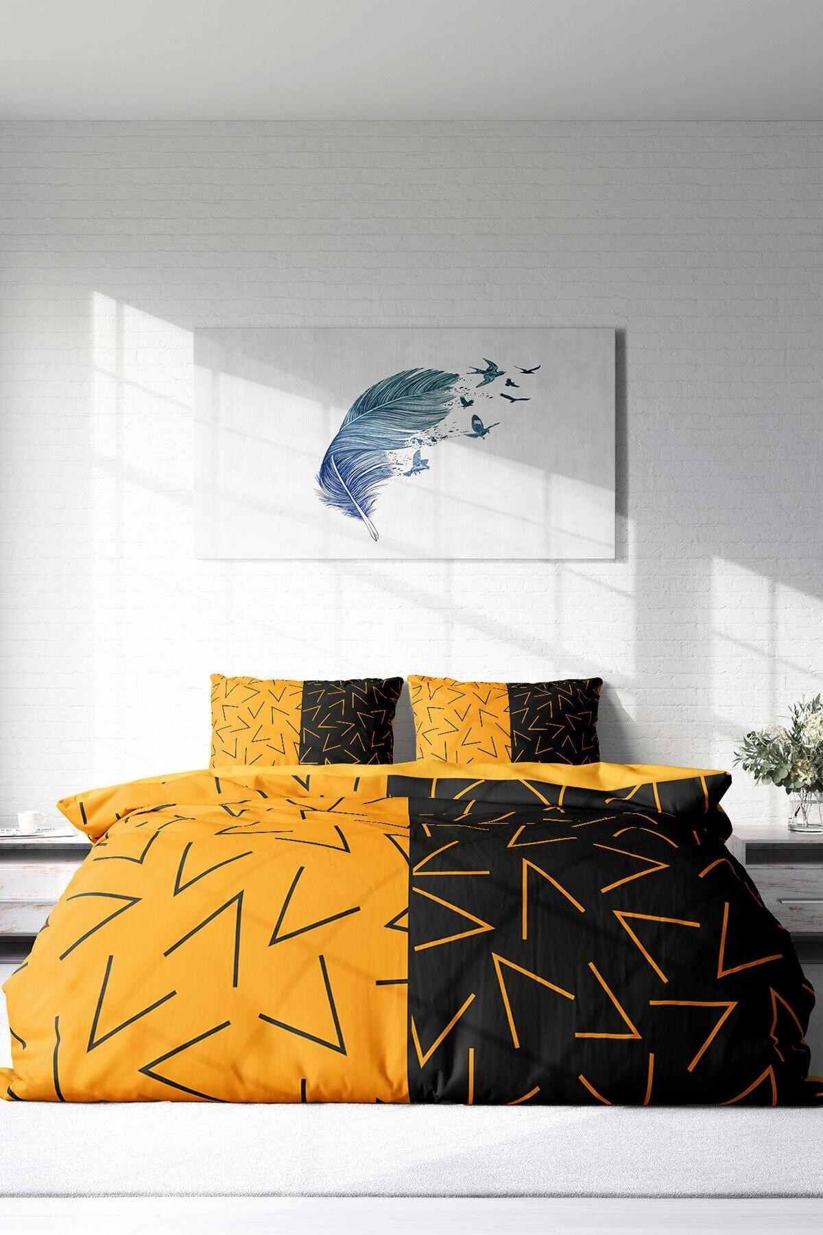 Kıng Sıze Gold Sembol 3d Pamuk Saten Çift Kişilik Nevresim Takımı 220x240cm